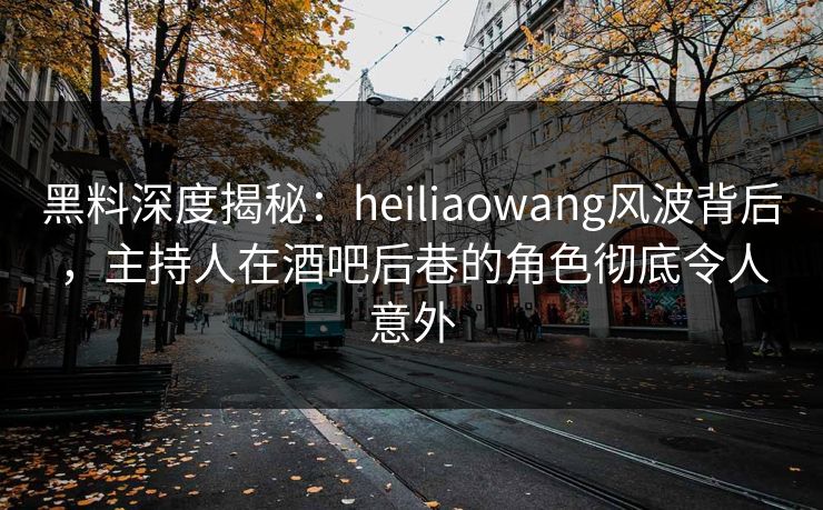 黑料深度揭秘：heiliaowang风波背后，主持人在酒吧后巷的角色彻底令人意外