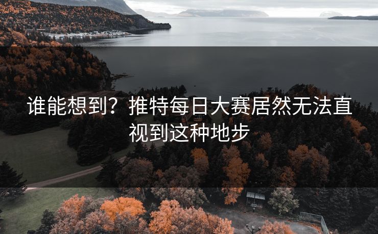 谁能想到？推特每日大赛居然无法直视到这种地步