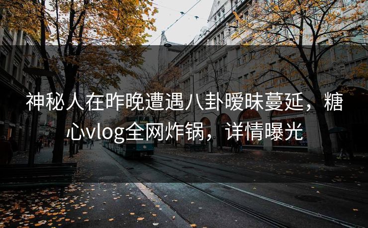神秘人在昨晚遭遇八卦暧昧蔓延，糖心vlog全网炸锅，详情曝光