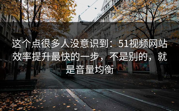 这个点很多人没意识到：51视频网站效率提升最快的一步，不是别的，就是音量均衡